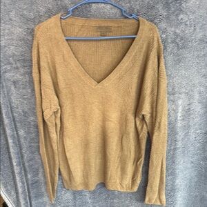 Barefoot Dreams Tan V-Neck Sweater